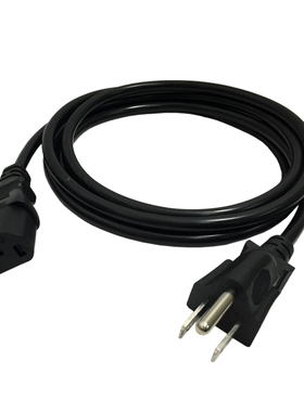 UL认证美标电源线三孔3芯0.824/2.08平方16/18AWG美规插头线纯铜