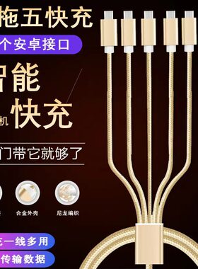 多头数据线一拖五快充功能5个安