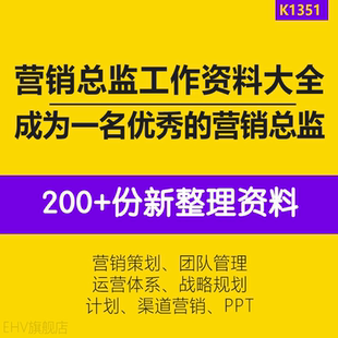 营销总监管理运营渠道业绩战略规划工作总结汇报PPT方案模板年度营销规划方案团队管理激励培训执行力课件