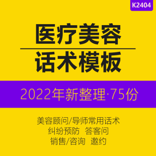 医疗整形医院美容顾问导师销售咨询会议节日邀约纠纷预防话术范文本接待销售标准服务流程成交应对话术