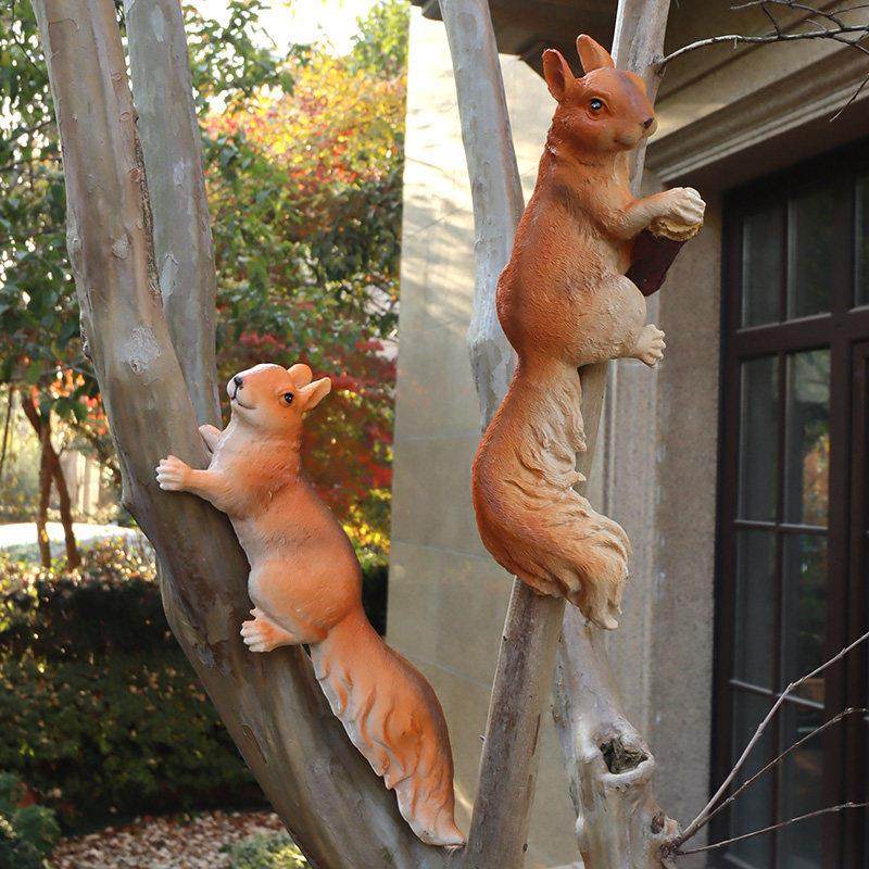 花园装饰庭院摆件户外园林幼儿园装饰摆件仿真动物松鼠树上挂件,家居饰品,户外/庭院摆件,淘宝优惠券,粉丝福利购,淘宝优惠卷