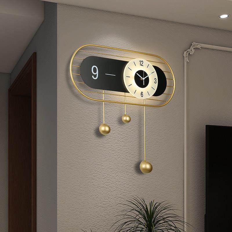 时钟挂钟客厅2025新款高级感挂墙气氛灯光现代简约创意家用石英钟,家居饰品,挂钟,淘宝优惠券,粉丝福利购,淘宝优惠卷