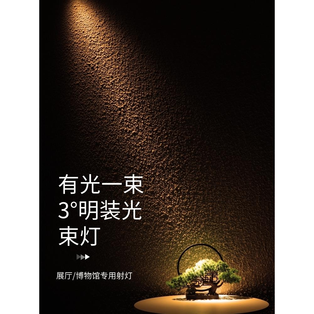 餐厅小角度聚光射灯餐饮商用3度8度轨道灯咖啡厅吸顶式明装小射灯