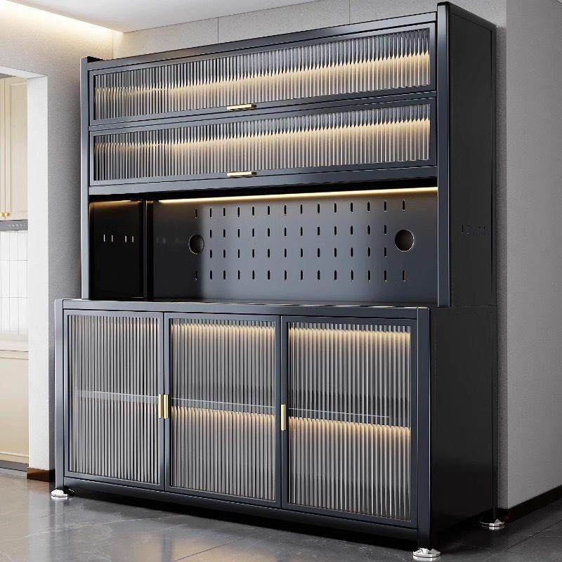 厨房多层餐边柜落地多功能置物架微波炉烤箱钢制收纳柜家用储物柜,收纳整理,收纳柜,淘宝优惠券,粉丝福利购,淘宝优惠卷