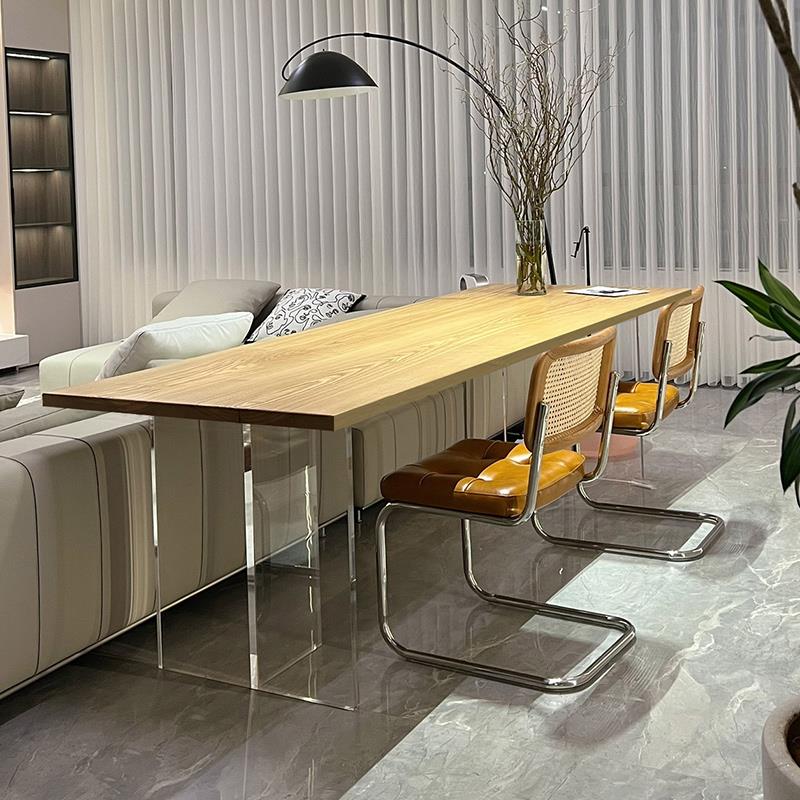 沙发后长条桌双人书桌客厅家用实木儿童学习作业桌大桌沙发后靠桌