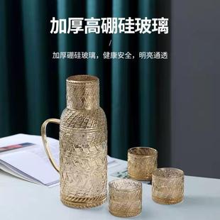 大容量国潮复古凉水壶家用玻璃冷水壶耐高温防爆茶壶果汁水壶套装