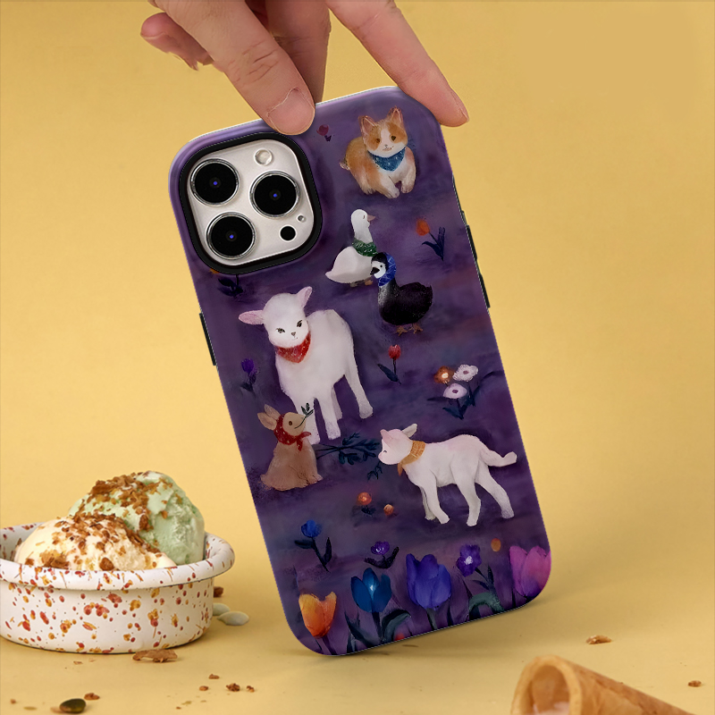 可爱小羊magsafe菲林双层手机壳