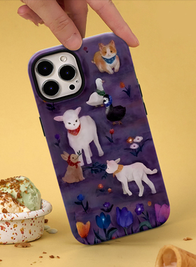 奔斯特【magsafe磁吸】菲林二合一硬手机壳适用iPhone14promax13苹果11紫色12mini双层保护套15plus小羊动物