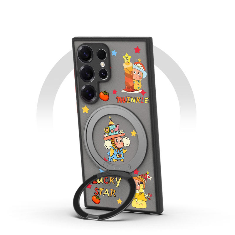 适用三星s24ultra带支点壳magsafe新款旋转磁吸支架s25+保护套s23u外壳防摔s22可爱卡通s21磨砂手机壳星星人,3C数码配件,手机保护套/壳,淘宝优惠券,粉丝福利购,淘宝优惠卷