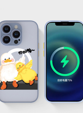 奔斯特iPhone16pro肤感磁吸14magsafe手机壳适用13mini创意款磨砂se2灰色15plus苹果11可爱动物12max你好鸭子
