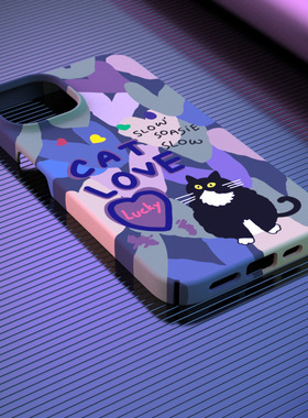 适用于苹果14max磁吸16e菲林手机壳13mini高级感11magsafe小众xr爱心12pro小猫咪8硬壳se2保护套15plus17air