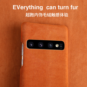 适用三星S10+真皮半包防摔新款S20 S21 S23 S24汽车内饰翻毛皮保护壳note20高级商务定制note10男女款手机壳