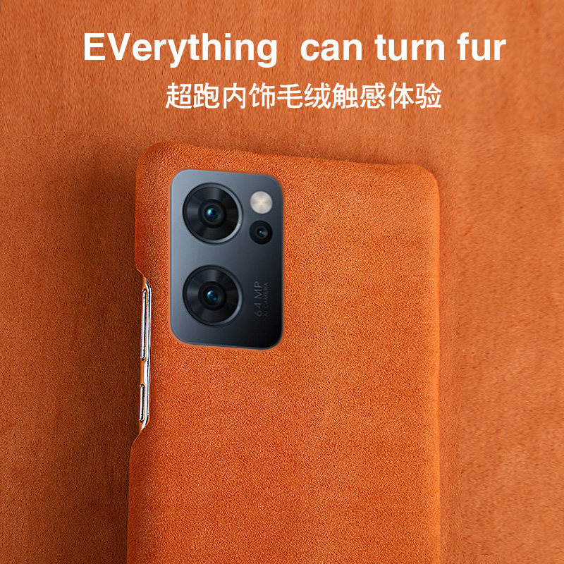 适用OPPOreno8Pro真皮半包防摔新款reno7翻毛皮保护壳reno6Pro+高级商务定制reno5欧缔兰男女款手机壳