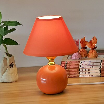 Ceramic small table lamp mini orange bedroom bedside lamp cl