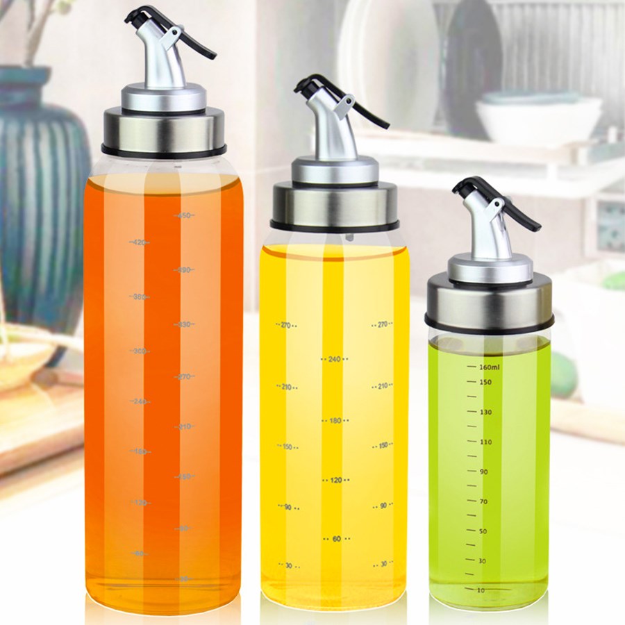 Cooking Oil Dispenser Glass Seasoning Bottle Heat Proof Sauc