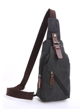 2020 New Washed Canvas Diagonal Small Chest Bag Multifuncti