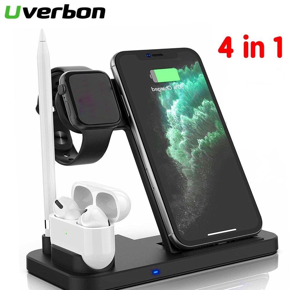 4 in 1 fast wireless charger docking station for iphone x 1