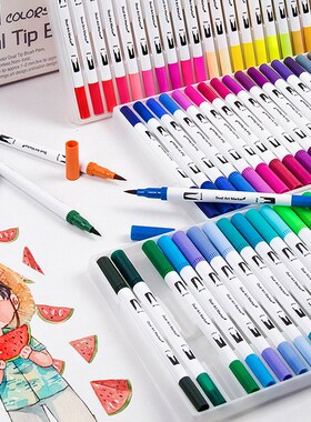 12/24/36/48/60/72/100Color Fineliner Water Based Dual Head S