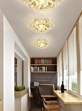 Modern LED Crystal Glass Ceiling Light Flower Shape Colorful