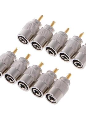 10 Pcs UHF PL-259 Male Solder RF Connector Plugs 适用于 RG8X