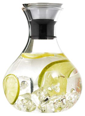 1.5L Glass Carafe With Stainless Steel, Lid, Water Carafe, D