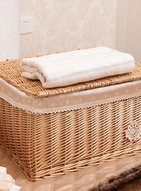 Wicker Storage Basket Hand Woven Storage Basket Multipurpos