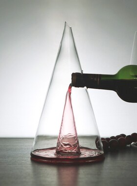 350/750ml Pyramid Waterfall Red Wine Pourer Glass Decanter