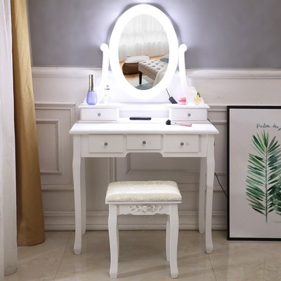 Dresser Table Mirror With Chair Set Vanity Table Bedroom Ma