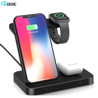 3 in 1 15W Qi Wireless Charger Dock Station for iPhone 11 X