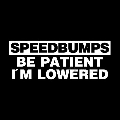 QYPF 15.9cm*6.1cm Speed Bumps BE PATIENT I'M LOWERED Funny V
