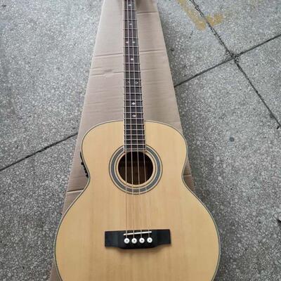 4 string electric acoustic bass guitar high gloss 43 inch na