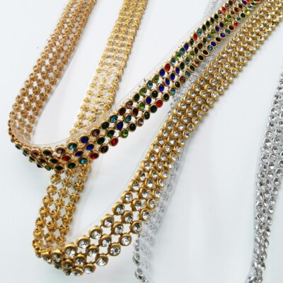 Glass Rhinestone+Silver Aluminum Rhinestone Mesh Trim HotFix