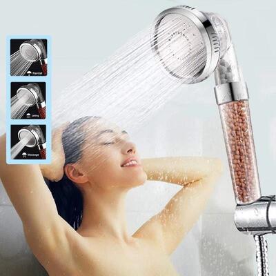 3 Modes Bath Shower Adjustable Jetting Shower Head High Pres