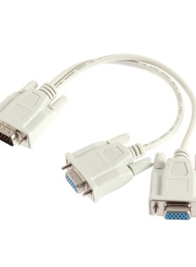 VGA Splitter Cable 1 Computer to Dual 2 Monitor Adapter Y S