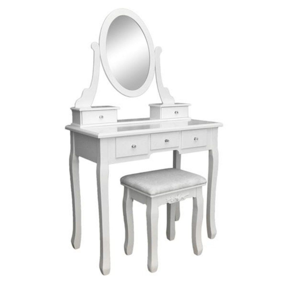 dressing table with single mirror 5 drawers can 360° rotati