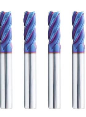 7XEA Durable 4 Flute HRC65 Milling Cutter Tungsten Steel Coa