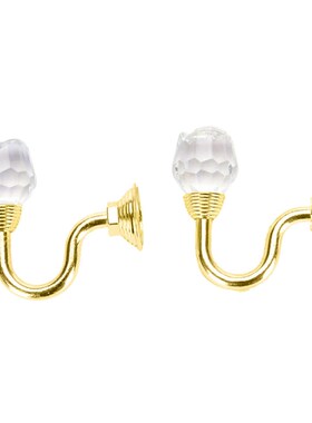2pcs European Style Curtain Hooks Metal Crystal Glass Curtai