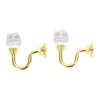 2pcs European Style Curtain Hooks Metal Crystal Glass Curtai