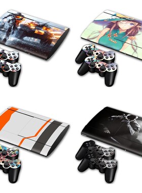 Protector for PS3 Super Slim 4000 and 2 controller skins St