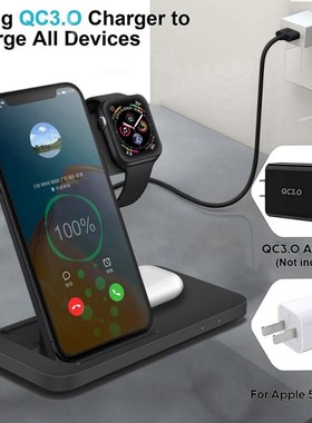 3 In 1 Wireless Charger For Apple Watch 6 5 4 3 2 Airpods P