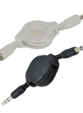 Car 3.5mm Plug Male to Aux Stereo Retractable Cable Cord Fo