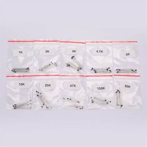 100pcs=10value*10pcs NTC Thermistor Resistor Kit 1K 2K 3K 4