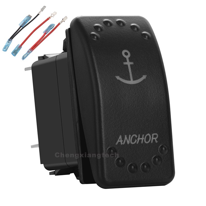 Anchor Red Led 5Pin On/Off 20A/12V 10A/24V SPST Rocker Swit