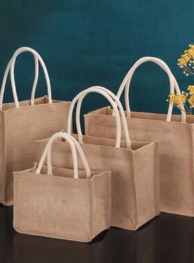 Eco Friendly Tote Bags Portable Reusable Linen Burlap Shoppi