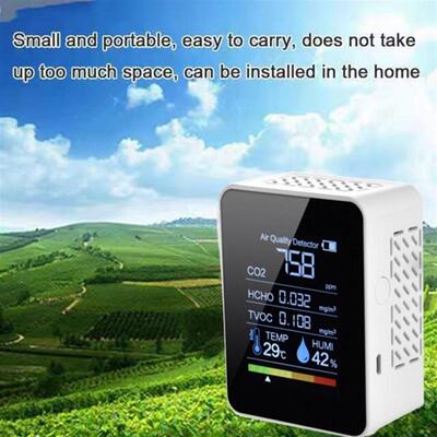 5 in 1 CO2 Meter Digital Temperature Humidity Sensor Teste A