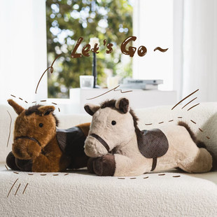 趴款小马驹玩偶公仔马年吉祥物可爱趴姿骏马毛绒玩具抱枕新年礼物