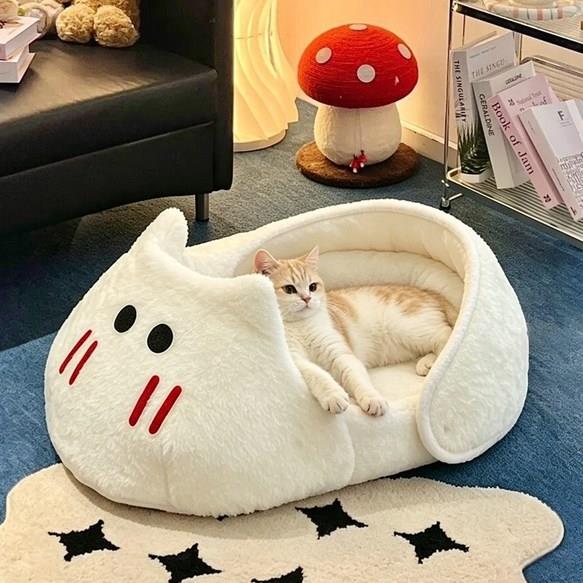 拖鞋猫窝冬季保暖半封闭式安全感猫沙发宠物睡觉窝小型犬狗窝睡床