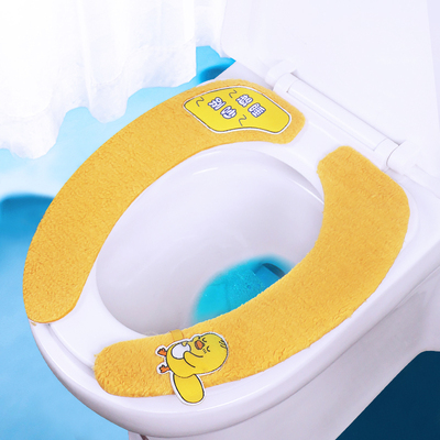 颜闹闹毛绒粘贴卡通防水马桶贴