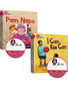 英文绘本原版进口 大猫英语分级阅读美版绘本 Phonics 自然拼读1级别系列Collins American English Big Cat儿童读物3-6岁儿童书籍