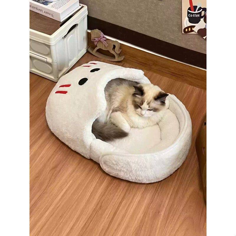 拖鞋猫窝半封闭式安全感猫咪睡觉窝猫床秋冬季加厚保暖小型犬狗窝